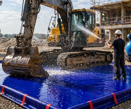 Aire de lavage mobile pour sites temporaires
