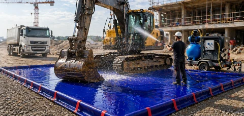 Aire de lavage mobile pour sites temporaires