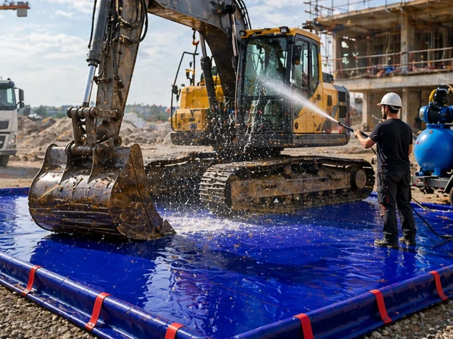 Aire de lavage mobile pour sites temporaires