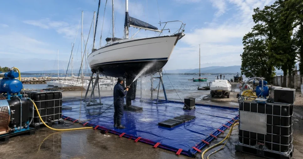 Aire de carénage bateau écologique, recyclage eau