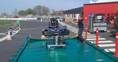 
						Installation aire de lavage mobile nettoyage véhicule recyclage eau